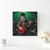 フライトスクエアウォールクロックのギタリスト スクエア壁時計 (ホーム)