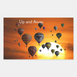 フライトステッカーの熱気球 長方形シール