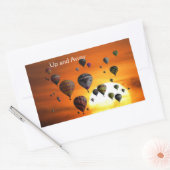 フライトステッカーの熱気球 長方形シール (封筒)