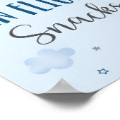 フライトスナックに飛行機の星の雲誕生日 ポスター (角)