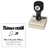 フライトチーム&飛行機型枠ハートかわいい結婚ズ ラバースタンプ (押印)