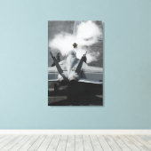 フライトデッキディレクターがF/A-18F信号を発する キャンバスプリント (インサイチュ (ウッドフロア))