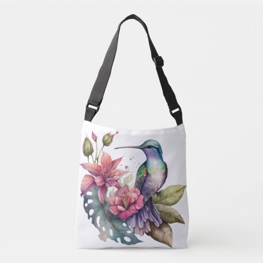 フライトト鮮やかートバッグにハミングバード クロスボディバッグ (正面)