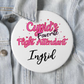 フライトパーソナライズされた付き添い人バレンタインボタン 缶バッジ (インサイチュ)