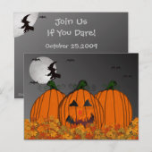 フライトパーティの招待状のハロウィーンウィッチ インビテーションポストカード (正面/裏面)