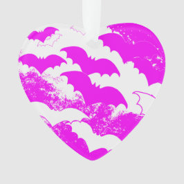 フライトピンクの白こうもり オーナメント