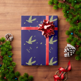 フライトフェスティブな鳩のクリスマス平和 ラッピングペーパー