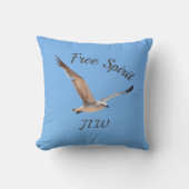 フライトフリースピリットスカイブルーのカモメ クッション (正面)