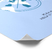 フライトフードテーブルサインで赤ちゃんシャワーを旅行 ポスター (角)