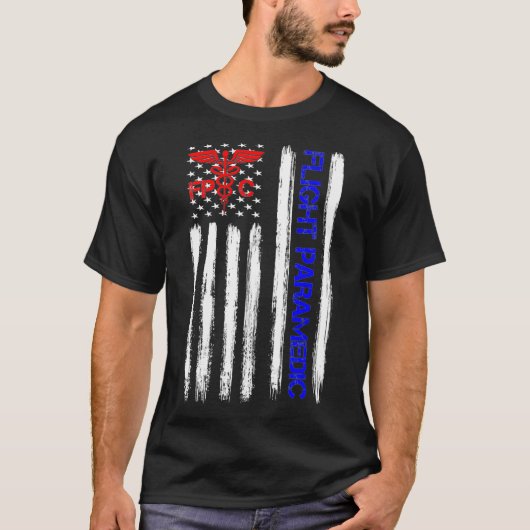 フライトメディアEMS EMTナース救急医療隊員USアメリカン Tシャツ (正面)