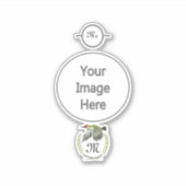 フライトモノグラムの緑のキツツキ シール (正面)