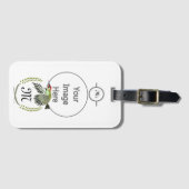 フライトモノグラムの緑のキツツキ ラゲッジタグ (正面横)