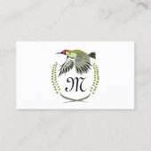 フライトモノグラムの緑のキツツキ 名刺 (正面)