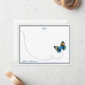 フライトモノグラム名（青） ノートカード (正面/裏面インサイチュ)