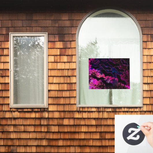 フライト中のこうもりネオンピンク ウィンドウサイン (ホームウィンドウ)