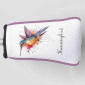 フライト中のエキゾチックなハミングバードのゴルフヘッドカバー ゴルフヘッドカバー (正面)