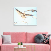 フライト中のカモメ自然写真 キャンバスプリント (インサイチュ (リビング))
