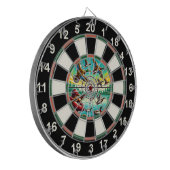 フライト中のダイナミックダックデザイン ダーツボード (正面左)