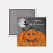 フライト中のハロウィーンの魔女 マグネット (正面/裏面)