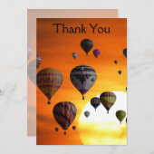 フライト中の熱気球サンキューカード サンキューカード (正面/裏面)