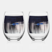 フライト中の白い白鳥/ダスクワイングラス ステムなしワイングラス (裏面)