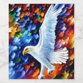 フライト中の美しい白い絵画ワシ ワインラベル (シングルラベル)