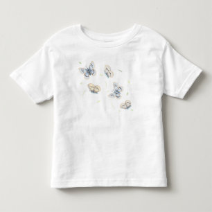 フライト中の青とクリームの蝶 トドラーTシャツ