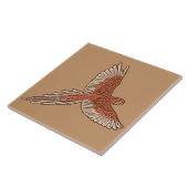 フライト中の鸚鵡、錆び、クリーム、ラクダ・タン タイル (側面)