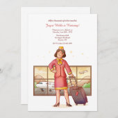 フライト付き添い人退職パーティー 招待状 (正面/裏面)