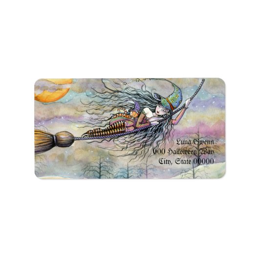 フライト住所 シールのハロウィーンウィッチ ラベル (正面)
