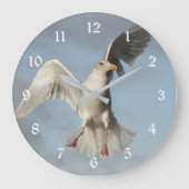 フライト写真のカモメ ラージ壁時計 (正面)