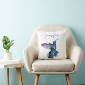 フライト名のパープルハミングバパーソナライズされたード クッション (椅子)