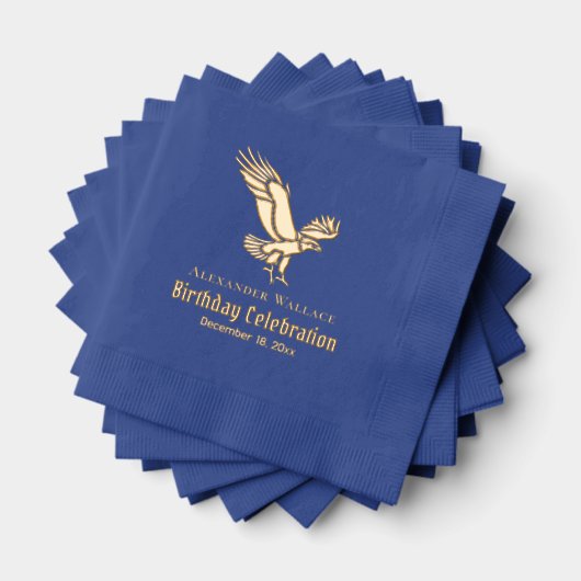 フライト威厳のある誕生日パーティーの名前でハゲのワシ 箔ナプキン (インサイチュ (積み重ね))