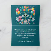 フライト誕生日カー子供へド サンキューカード (内部)