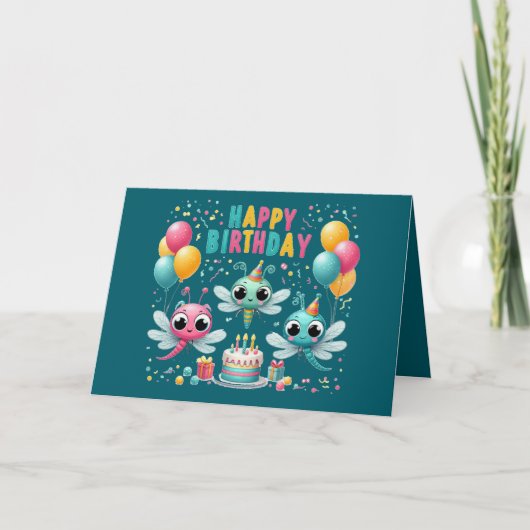 フライト誕生日カー子供へド サンキューカード (正面)