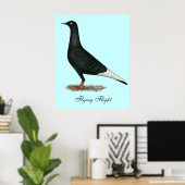 フライト飛んでいるブラックピジョン ポスター (ホームオフィス)