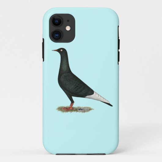 フライト飛んでいるブラックピジョン Case-Mate iPhoneケース (裏面)