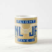 フライト5-O (HAL50) HNL発JFK行き コーヒーマグカップ (中央)