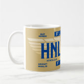 フライト5-O (HAL50) HNL発JFK行き コーヒーマグカップ (左)