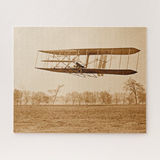 フライト85 Orville Wright Bi-飛行機C 1904 Sepia Ji ジグソーパズル (横)
