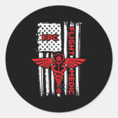 フライト・メディック・アメリカ国旗の救急医療隊員登場 ラウンドシール (正面)