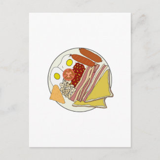 フライドイングリッシュブレックファストプレート ポストカード