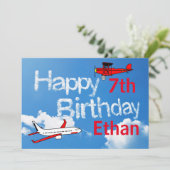 フライドインザスカイ – ボーイズ誕生日招待状 招待状 (スタンド正面)