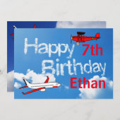 フライドインザスカイ – ボーイズ誕生日招待状 招待状 (正面/裏面)