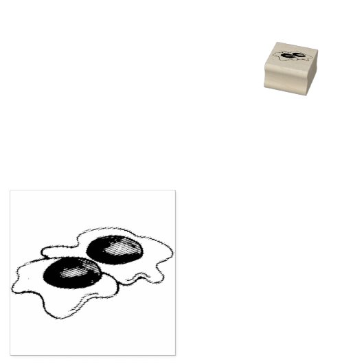 フライドエッグサニーサイドサンニサイドアップブレックファーストフード ラバースタンプ (押印)