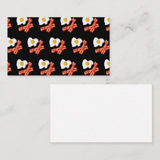 フライドエッグズベーコンブレックファーストグルメジャンクフード 名刺 (正面/裏面)