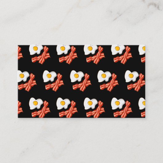 フライドエッグズベーコンブレックファーストグルメジャンクフード 名刺 (正面)