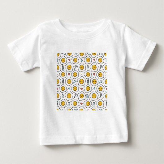 フライドエッグパターン ベビーTシャツ (正面)