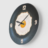 フライドエッグinパン – 壁デザイン時計 ラージ壁時計 (傾斜)