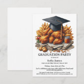 フライドチキンの卒業パーティーのお祝い 招待状 (正面/裏面)